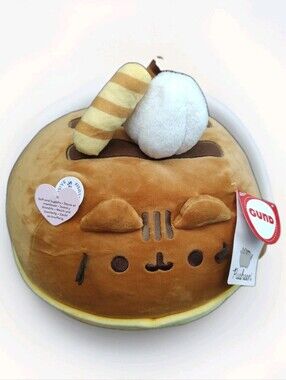 NWT GUND PUSHEEN 12” Inch Dome Cake Squisheen Chocolate Claire’s Exclusive Cat
